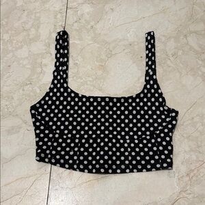 Zara Black and White Polka Dot Crop Top